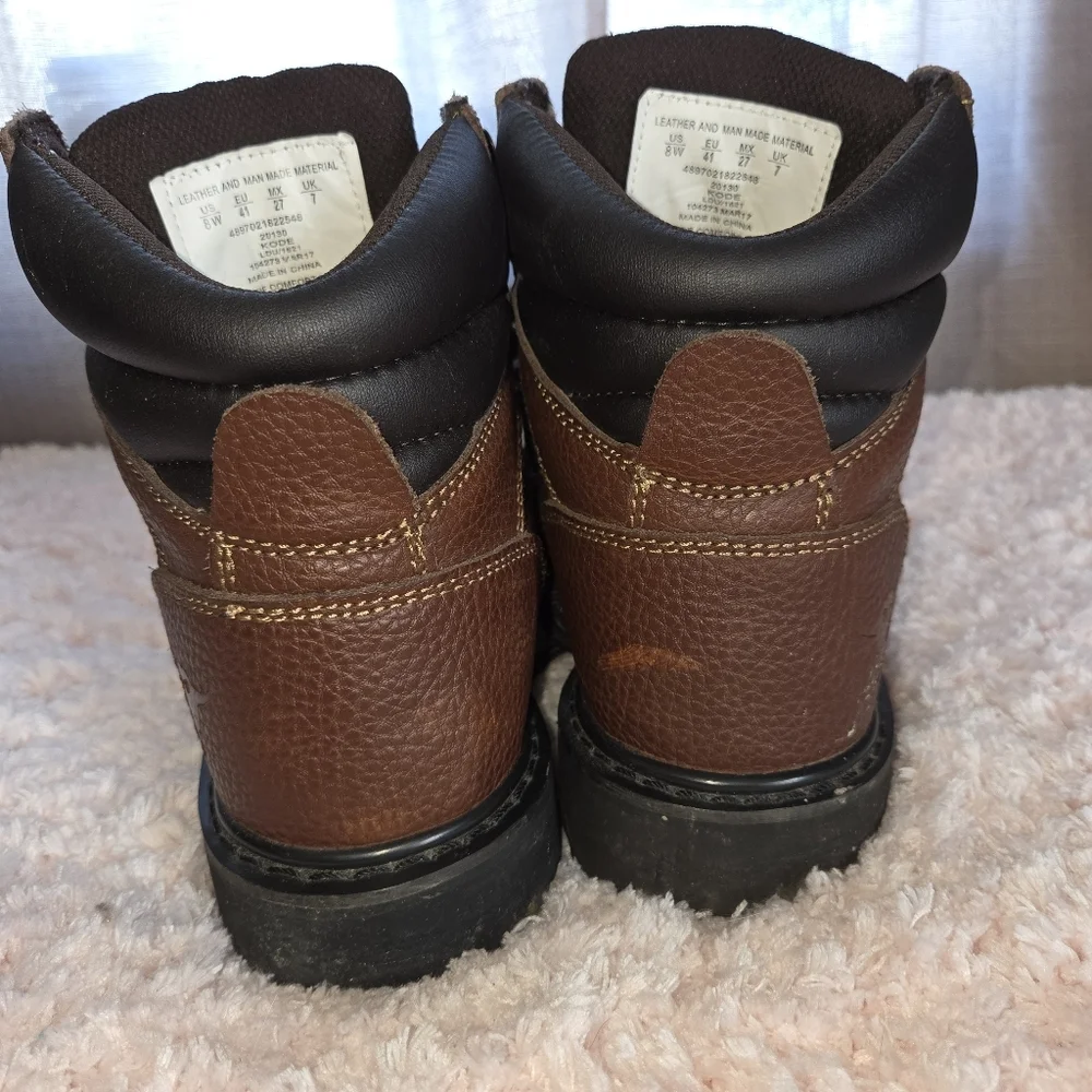 Texas Steer 8 wide Men's Brown Leather Work Boots oil resistant